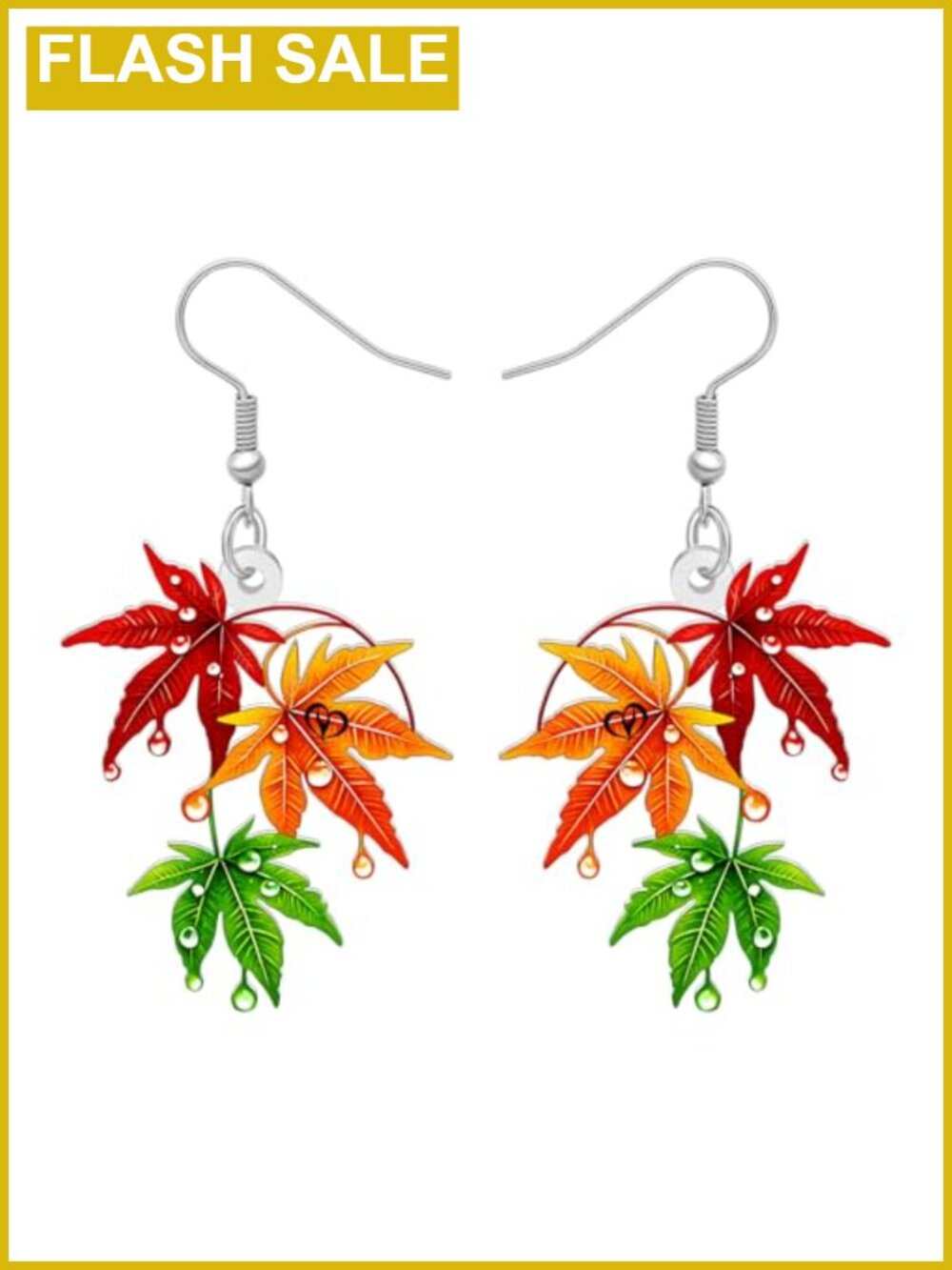Maple Leaf Dangle Earrings Stainless Steel Fish Hook Drop Jewelry